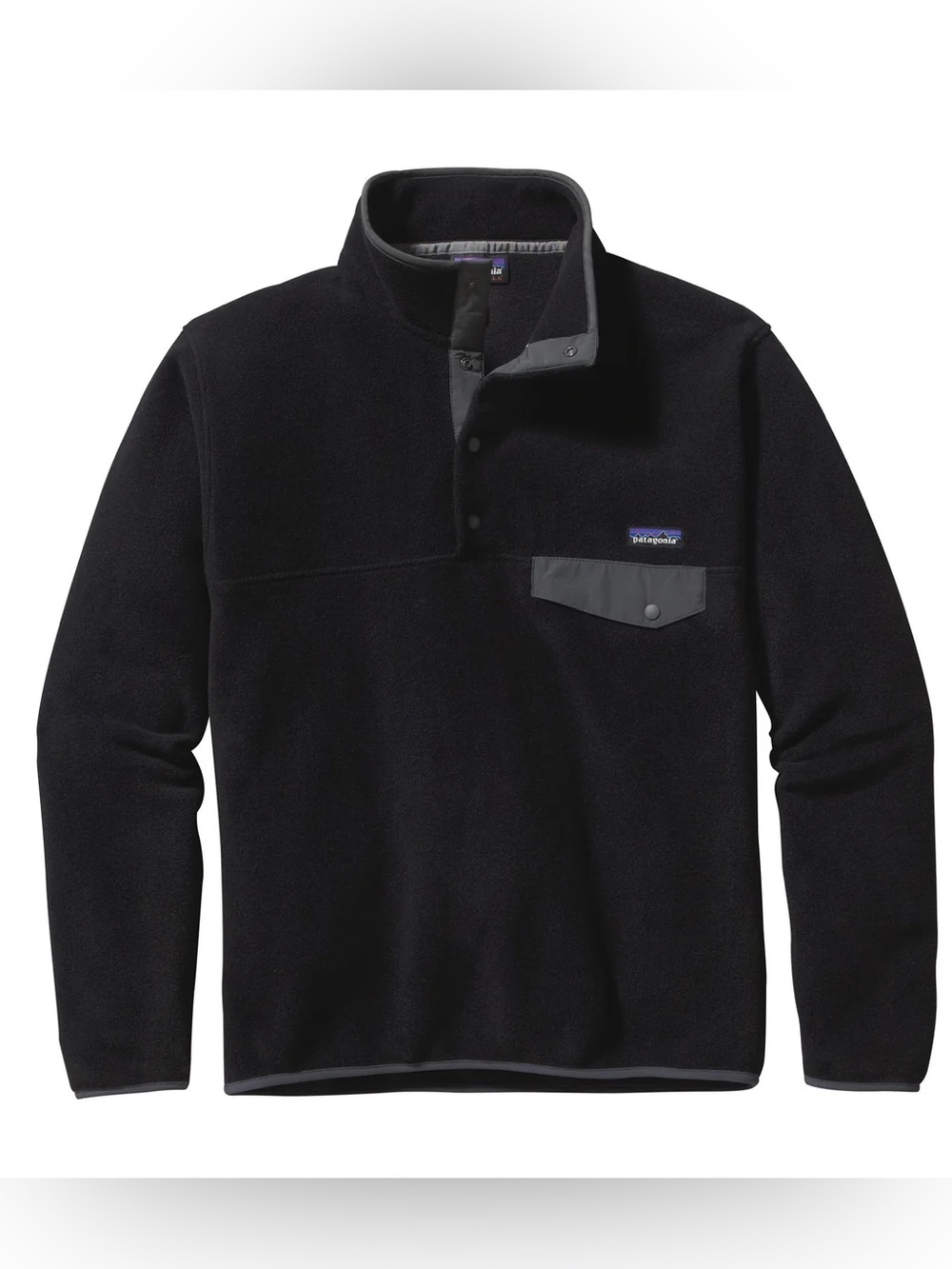 Patagonia Men’s Black Snap-T Fleece Pullover Small Synchilla Small